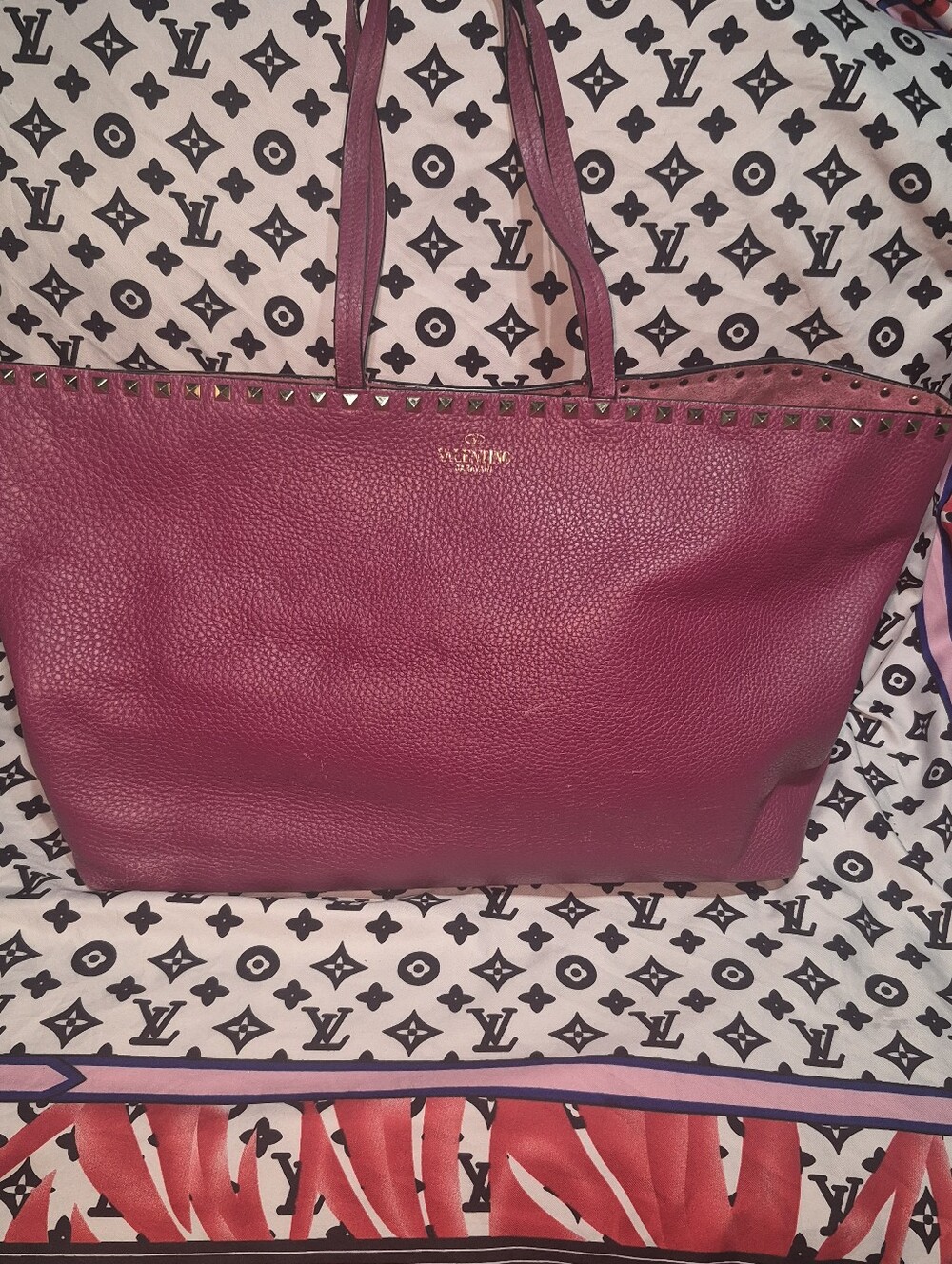 Valentino Garavani Pink Studded Leather Tote